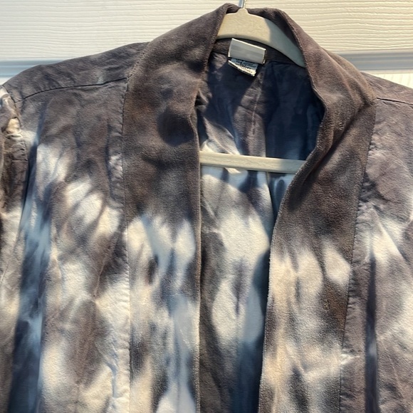 XCVI Izara Tie Dye Velour Trim Cardigan Jacket Sweatshirt Sweater L/XL - Picture 5 of 8